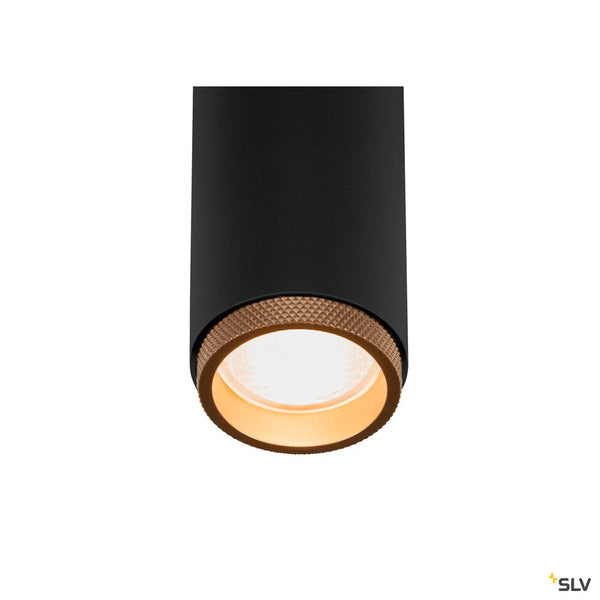 SLV GRIP! M, Ceiling-mounted light, double, PHASE, 2700K, 28W, 42°, black / gold 1009078