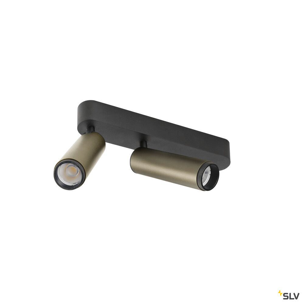 SLV GRIP! M, Ceiling-mounted light, double, PHASE, 2700K, 28W, 42°, bronze / black 1009080