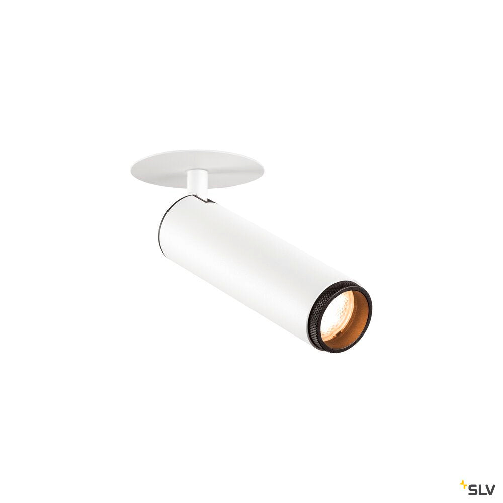 SLV GRIP! M, Recessed ceiling light, PHASE, 2700 K, 42°, IP20, cylindrical, white / black 1009084
