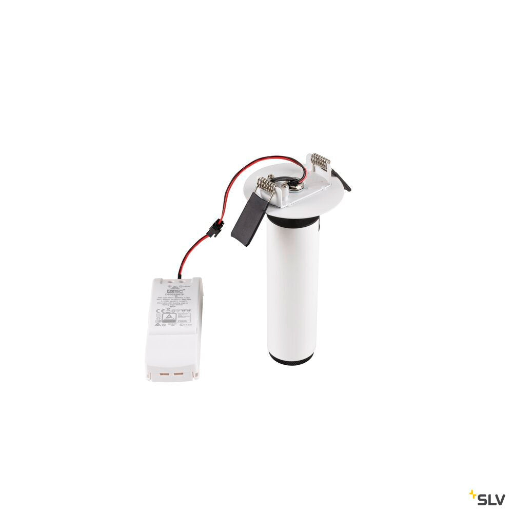 SLV GRIP! M, Recessed ceiling light, PHASE, 2700 K, 42°, IP20, cylindrical, white / black 1009084