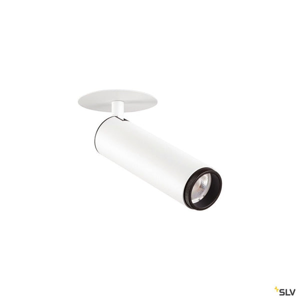 SLV GRIP! M, Recessed ceiling light, PHASE, 3000 K, 42°, IP20, cylindrical, white / black 1009085