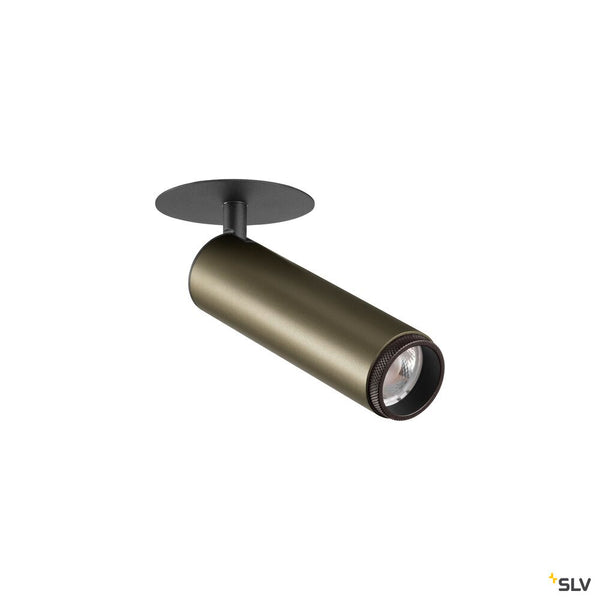 SLV GRIP! M, Recessed ceiling light, PHASE, 2700 K, 42°, IP20, cylindrical, bronze / black 1009088