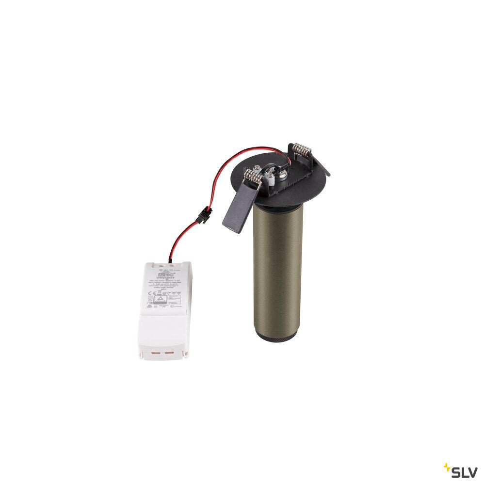 SLV GRIP! M, Recessed ceiling light, PHASE, 2700 K, 42°, IP20, cylindrical, bronze / black 1009088