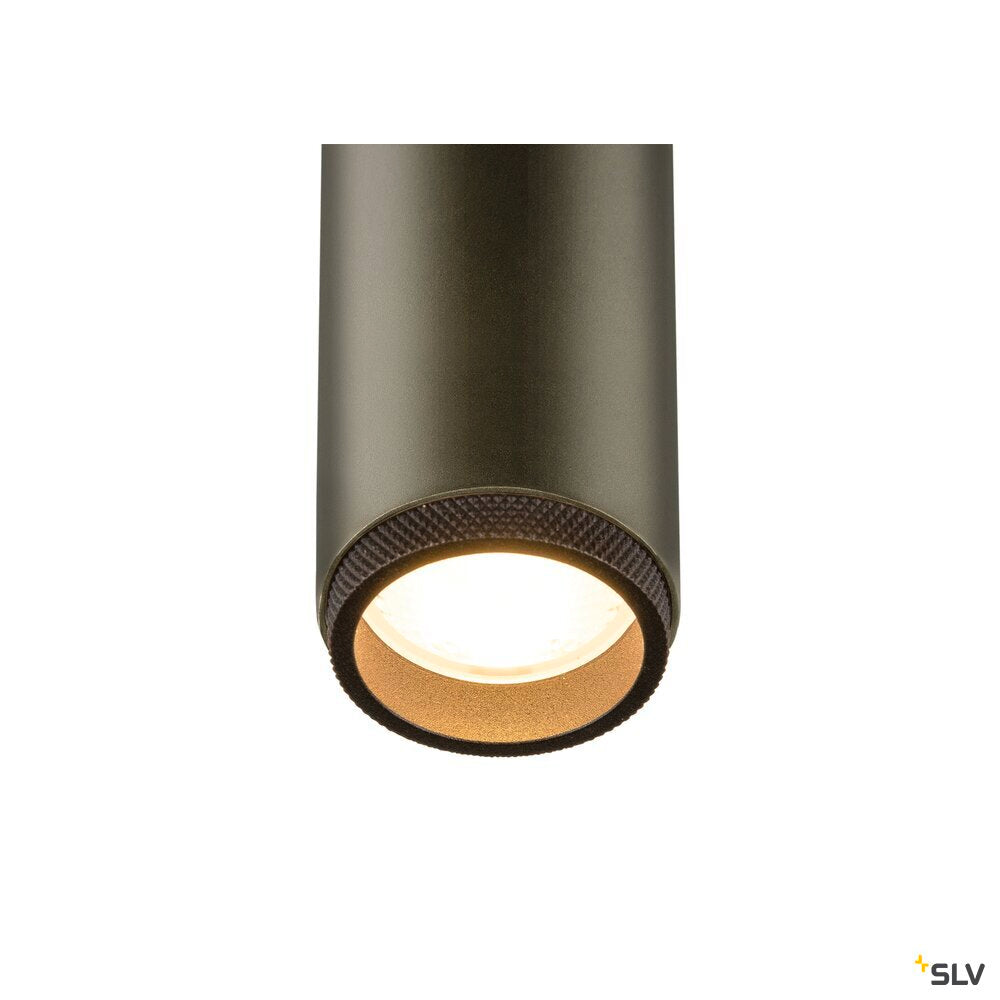 SLV GRIP! M, Recessed ceiling light, PHASE, 3000 K, 42°, IP20, cylindrical, bronze / black 1009089
