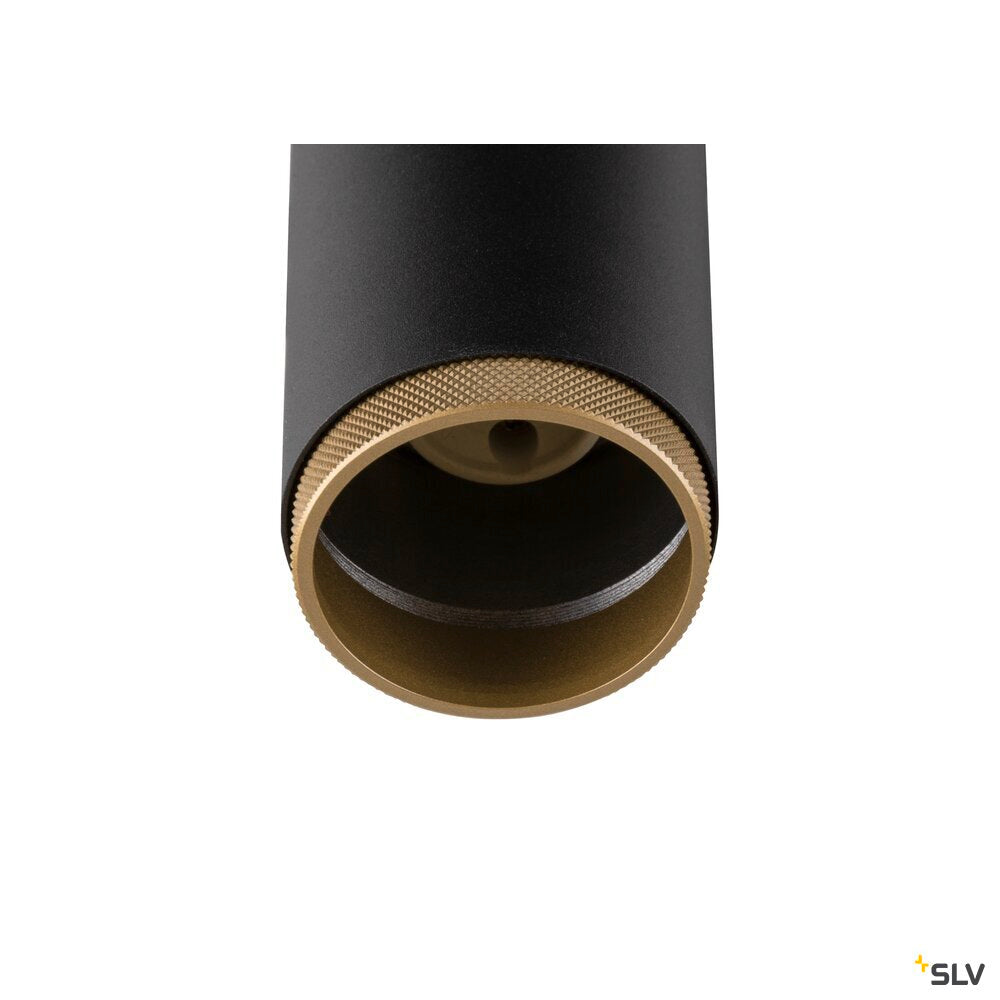 SLV GRIP! L, SPOT CL, single, QPAR51, ceiling-mounted light, cylindrical, 1 x max. 6 W, black / gold 1009093