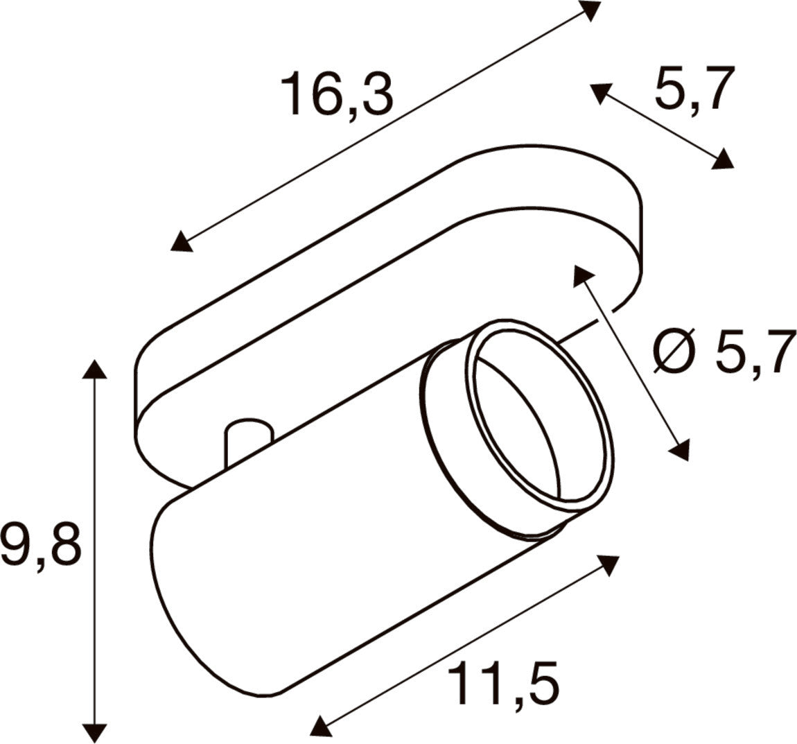 SLV GRIP! L, SPOT CL, single, QPAR51, ceiling-mounted light, cylindrical, 1 x max. 6 W, black / gold 1009093