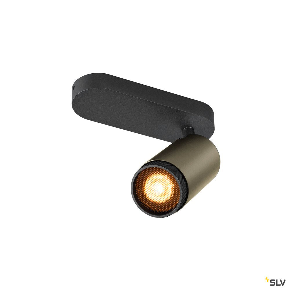 SLV GRIP! L, SPOT CL, single, QPAR51, ceiling-mounted light, cylindrical, 1 x max. 6 W, bronze / black 1009094