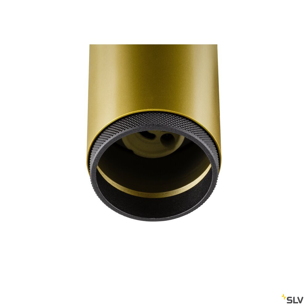 SLV GRIP! L, SPOT CL, single, QPAR51, Ceiling-mounted light, cylindrical, 1 x max. 6 W, gold / black 1009095
