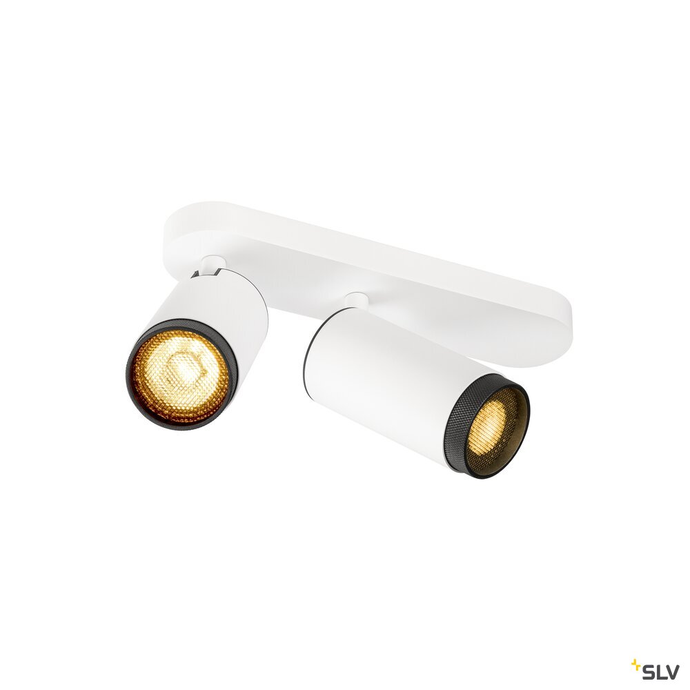 SLV GRIP! L, SPOT CL, double, QPAR51, ceiling-mounted light, cylindrical, 2 x max. 6 watts, white/black 1009096