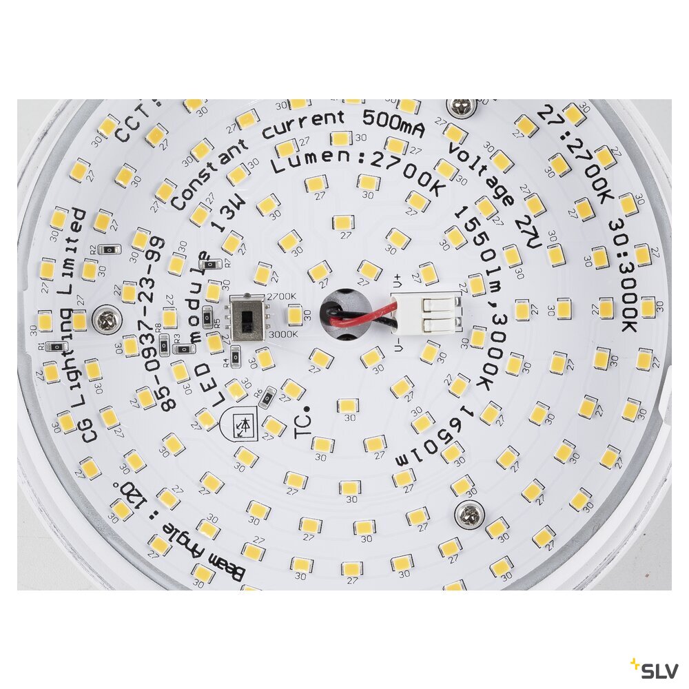 SLV GRIP! FLAT, Ceiling-mounted light, PHASE, 2700/3000 K, 15 W, white / black 1009101