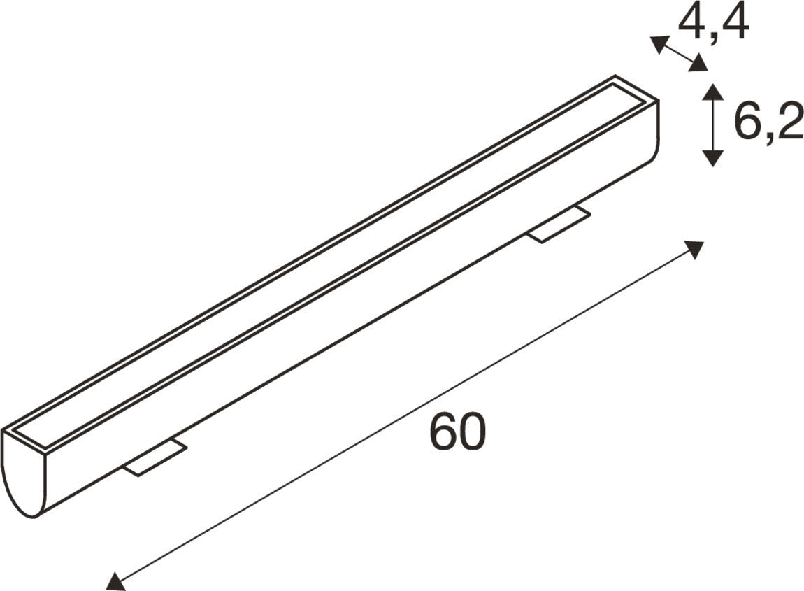SLV GALEN PRO 60, wall-mounted light, 3000 K, 20 W, DALI 2, touch, 54°, anthracite 1009107