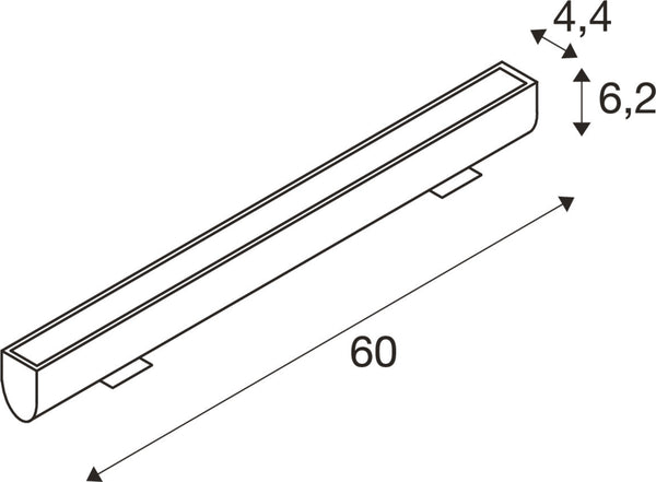 SLV GALEN PRO 60, wall-mounted light, 3000 K, 20 W, DALI 2, touch, 54°, anthracite 1009107
