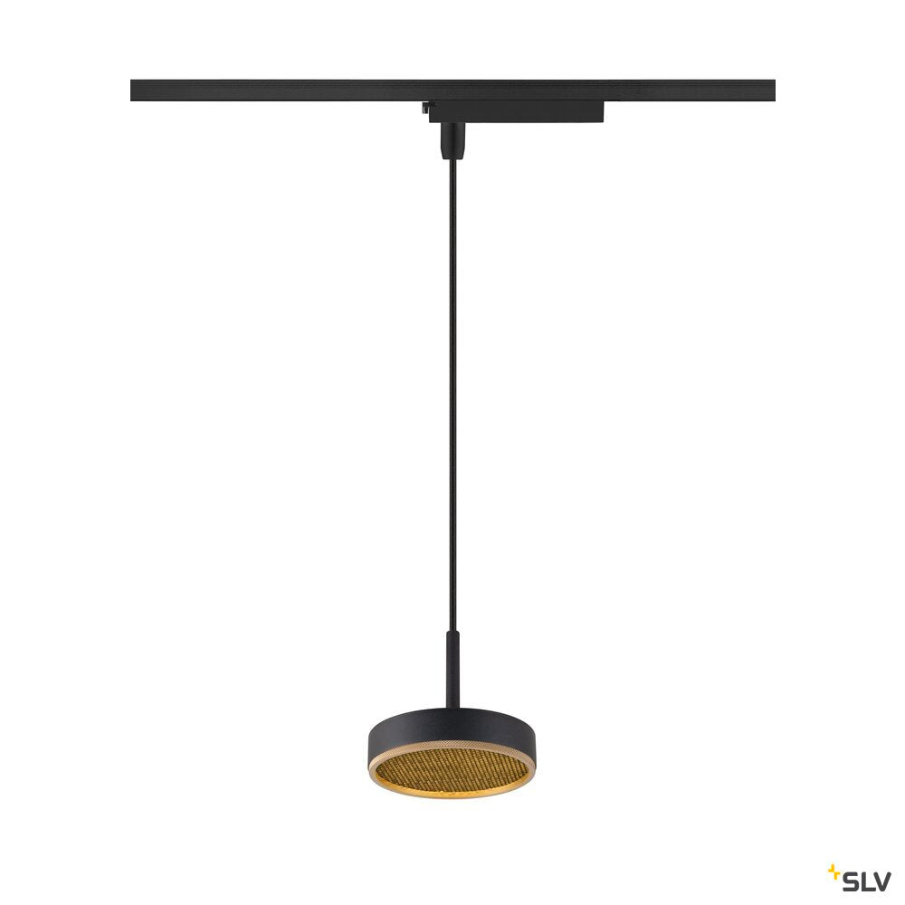 SLV GRIP! FLAT, 1~ Pendant light, PHASE, Pendant length 200 cm, 2700/3000 K, black / gold 1009133