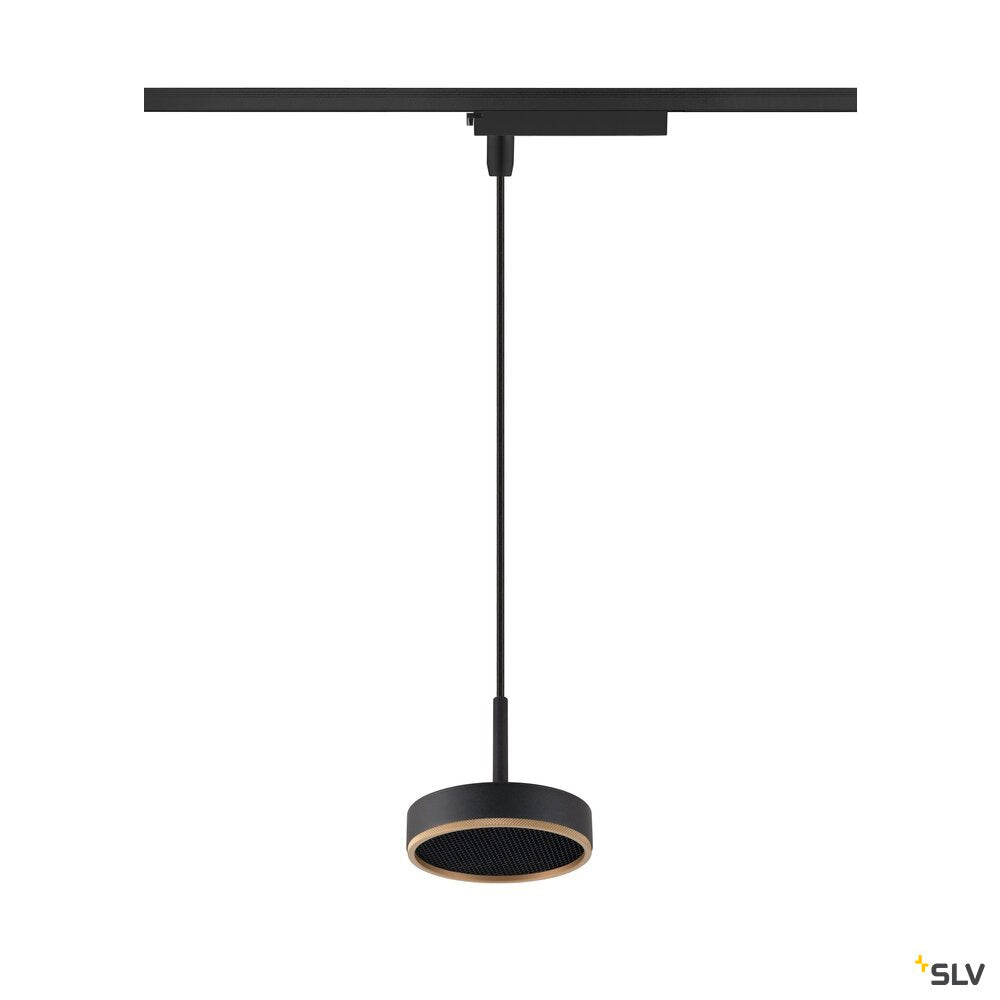 SLV GRIP! FLAT, 1~ Pendant light, PHASE, Pendant length 200 cm, 2700/3000 K, black / gold 1009133