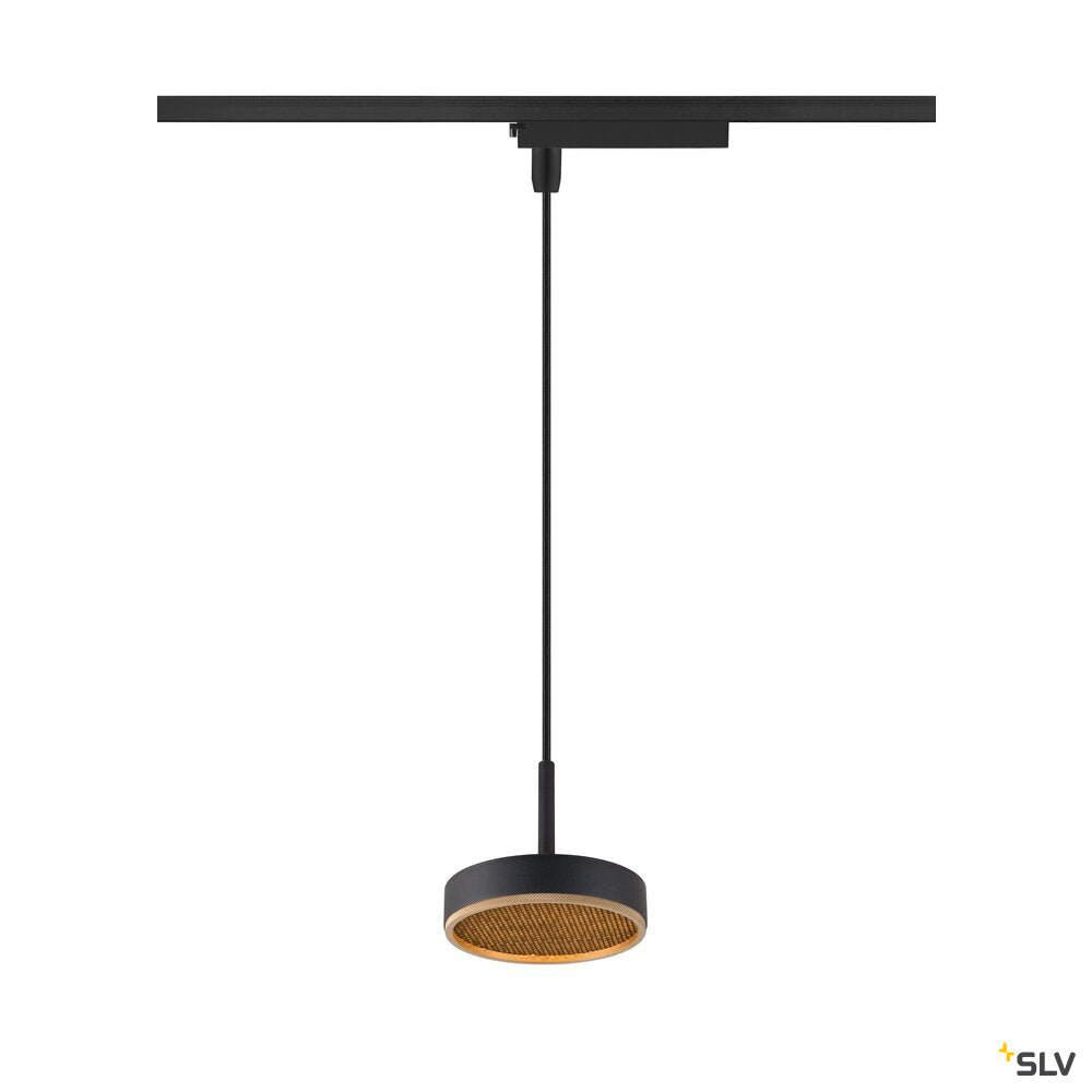 SLV GRIP! FLAT, 1~ Pendant light, PHASE, Pendant length 200 cm, 2700/3000 K, black / gold 1009133