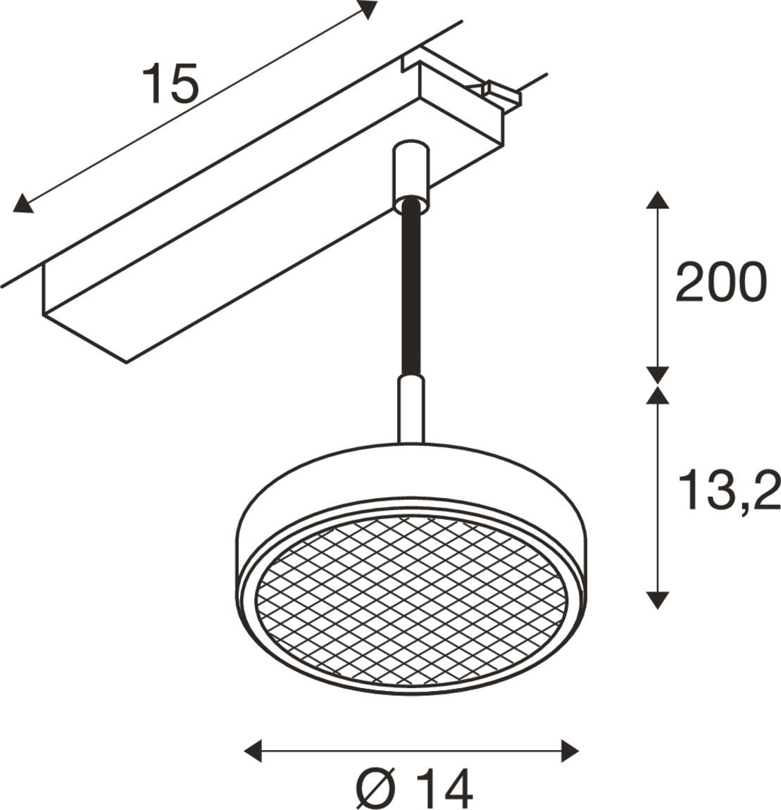 SLV GRIP! FLAT, 1~ Pendant light, PHASE, Pendant length 200 cm, 2700/3000 K, black / gold 1009133