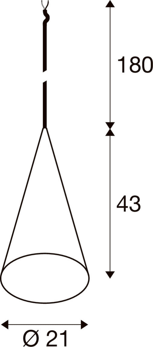 SLV MAGICO 20, pendant light, E27, pendant length 180 cm, 1 x max. 10 W, aluminium 1009135