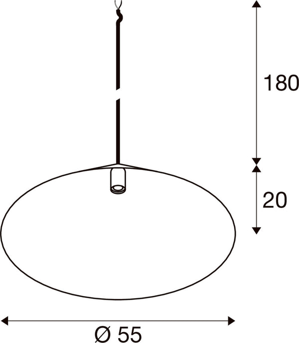 SLV MAGICO 38, pendant light, E27, pendant length 180 cm, 1 x max. 10 W, aluminium 1009136