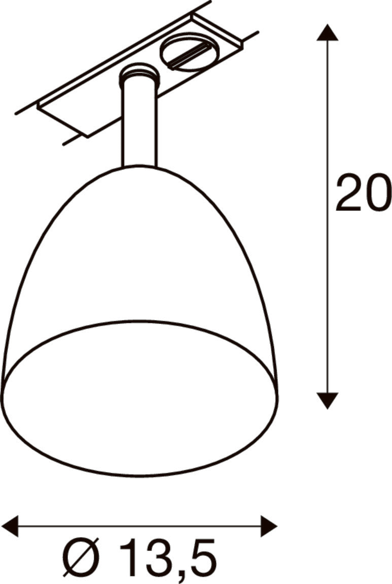 SLV PARA CONE 14, 1 phase system light, GU10, aluminium 1009138