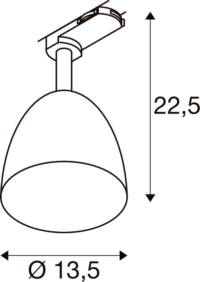 SLV PARA CONE 14, 3-phase system light, GU10, aluminium 1009139