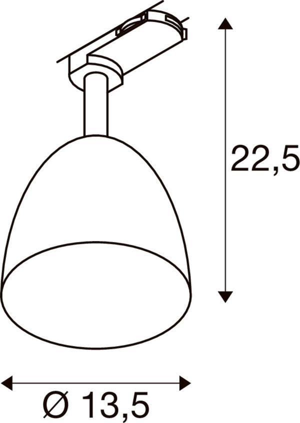 SLV PARA CONE 14, 3-phase system light, GU10, aluminium 1009139