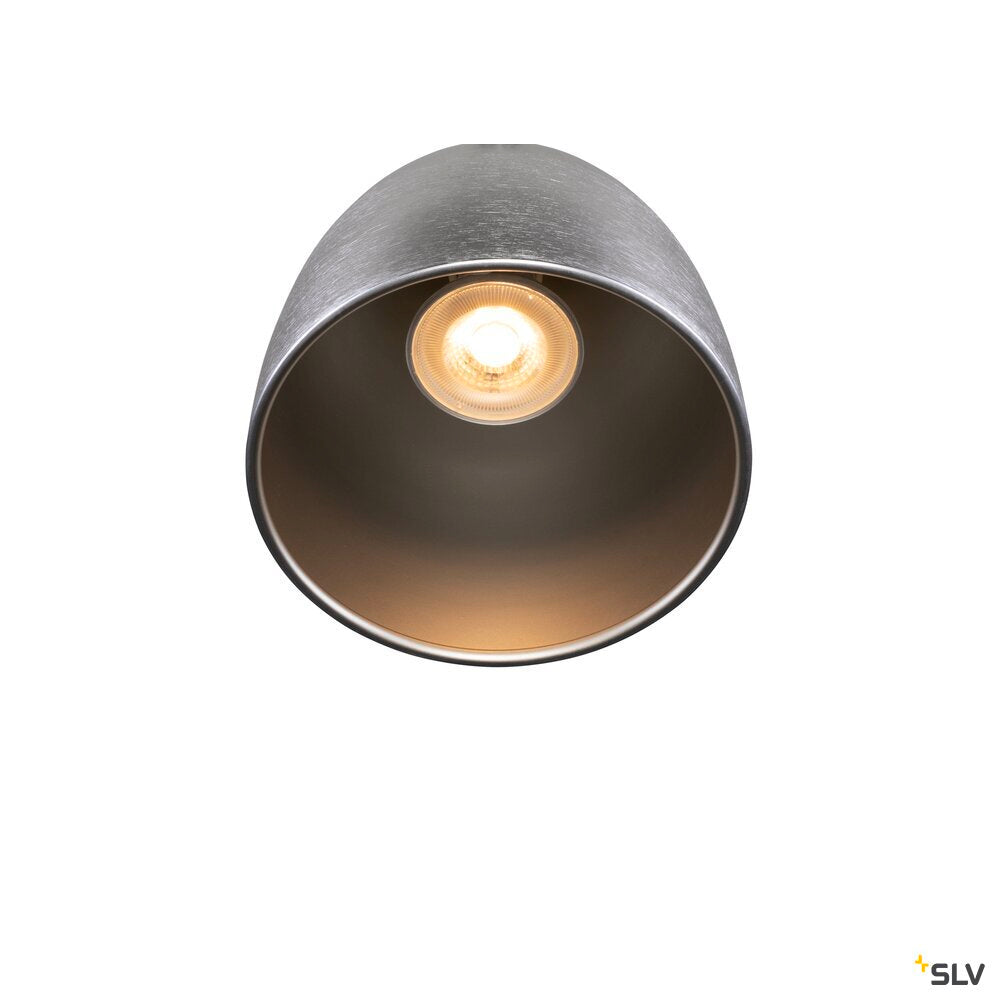 SLV PARA CONE 14, pendant light for 1-phase system, GU10, aluminium 1009140