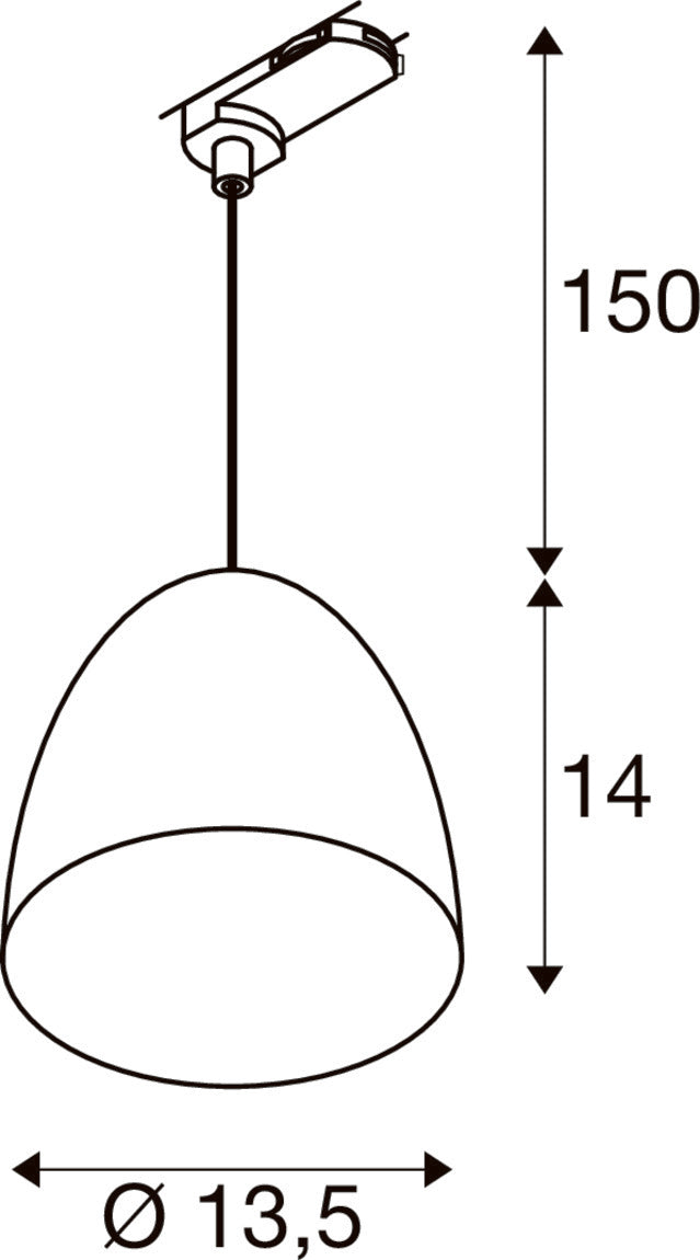 SLV PARA CONE 14, pendant light for 3-phase system, GU10, aluminium 1009141