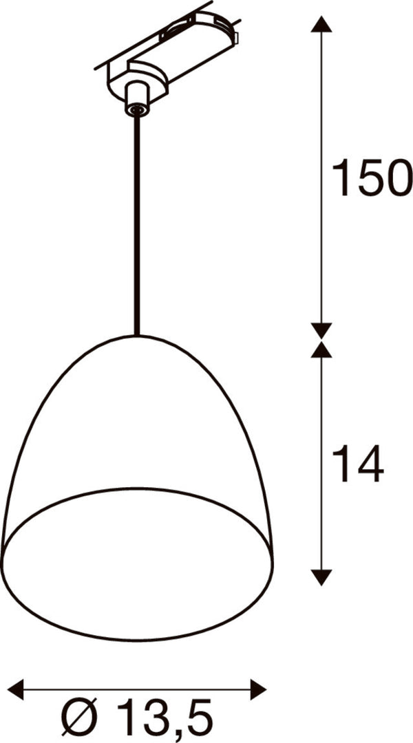 SLV PARA CONE 14, pendant light for 3-phase system, GU10, aluminium 1009141