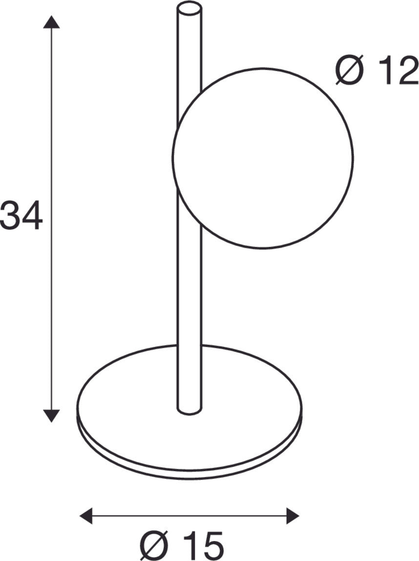 SLV SUN TL, G9, table lamp, round, 1 x max. 5W, IP20, black 1009143
