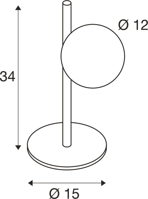 SLV SUN TL, G9, table lamp, round, 1 x max. 5W, IP20, black 1009143