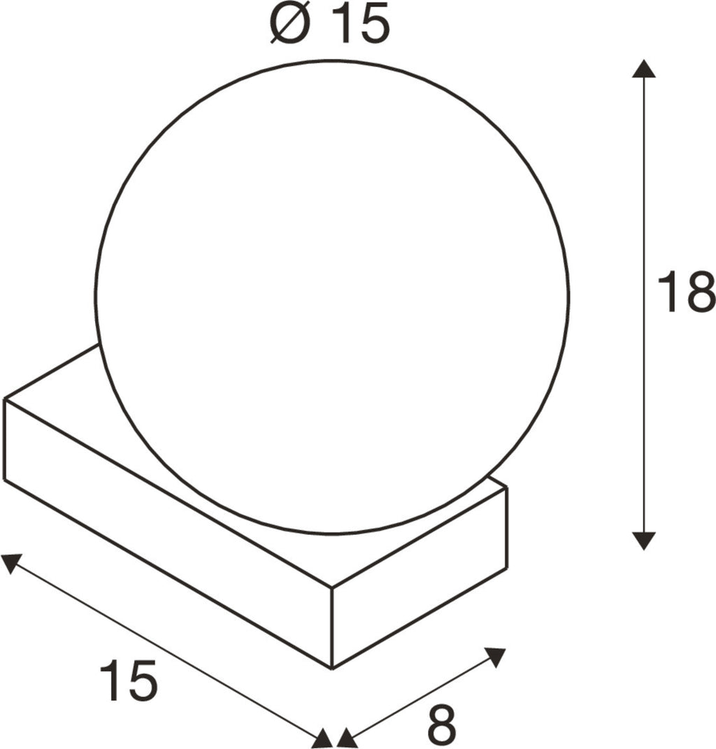 SLV SUN WL, UP, G9, wall-mounted light, round, 1 x max. 5 W, IP20, black 1009144