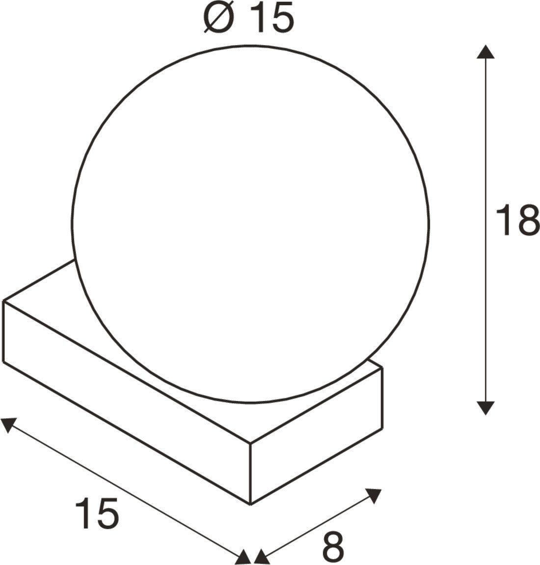 SLV SUN WL, UP, G9, wall-mounted light, round, 1 x max. 5 W, IP20, black 1009144