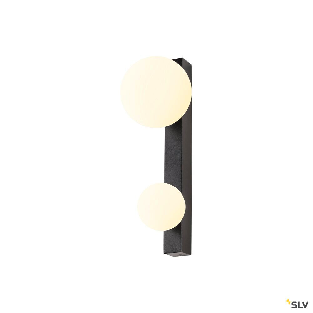 SLV SUN WL, double, G9, wall-mounted light, round, 2 x max. 5 W, IP20, black 1009145