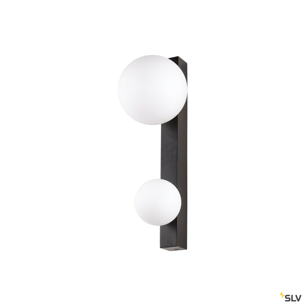 SLV SUN WL, double, G9, wall-mounted light, round, 2 x max. 5 W, IP20, black 1009145