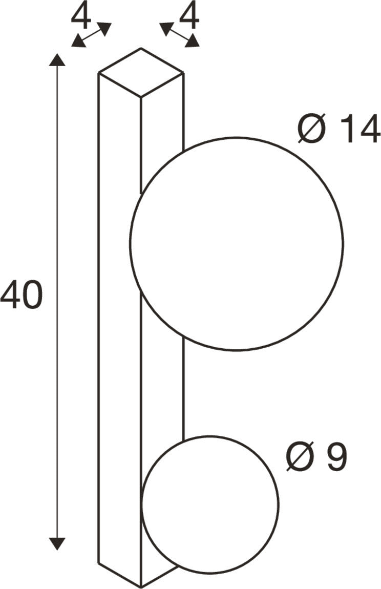SLV SUN WL, double, G9, wall-mounted light, round, 2 x max. 5 W, IP20, black 1009145