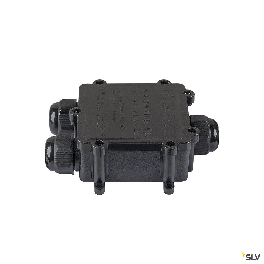 SLV DASAR® XL, recessed floor light, asymmetrical, 3000K, 70°/40°, IP65/IP67, round, stainless steel / black 1009170