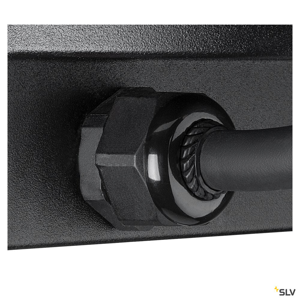 SLV DASAR® XL, recessed floor light, asymmetric, 3000K, 70°/40°, IP65/IP67, square, stainless steel / black 1009171