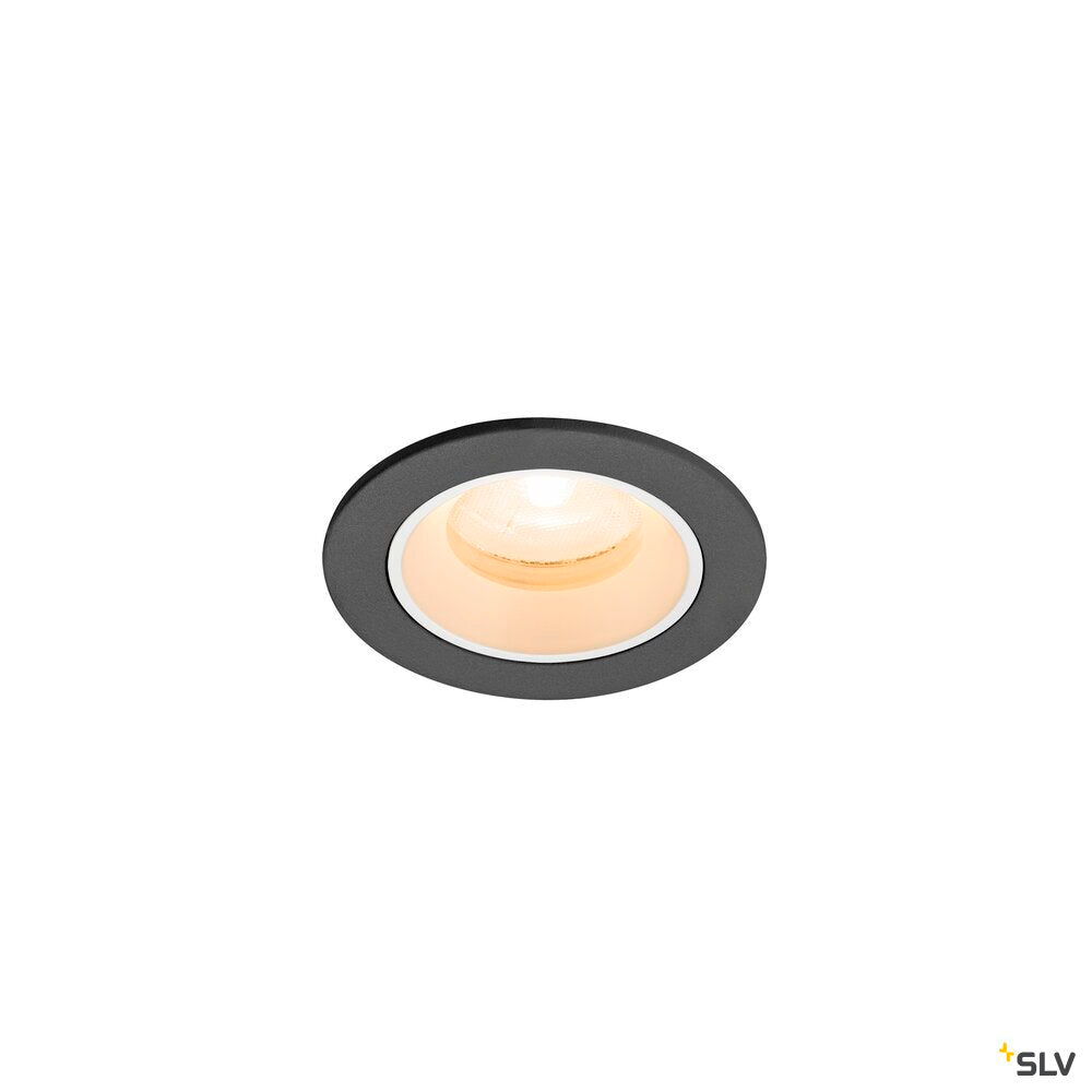 SLV NUMINOS® XS, Recessed ceiling light, 2700 K, 20°, IP20, round, black / white 1009272