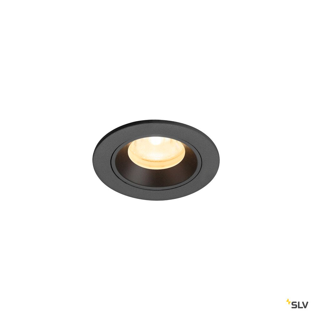 SLV NUMINOS® XS, Recessed ceiling light, 3000 K, 40°, IP20, round, black 1009292