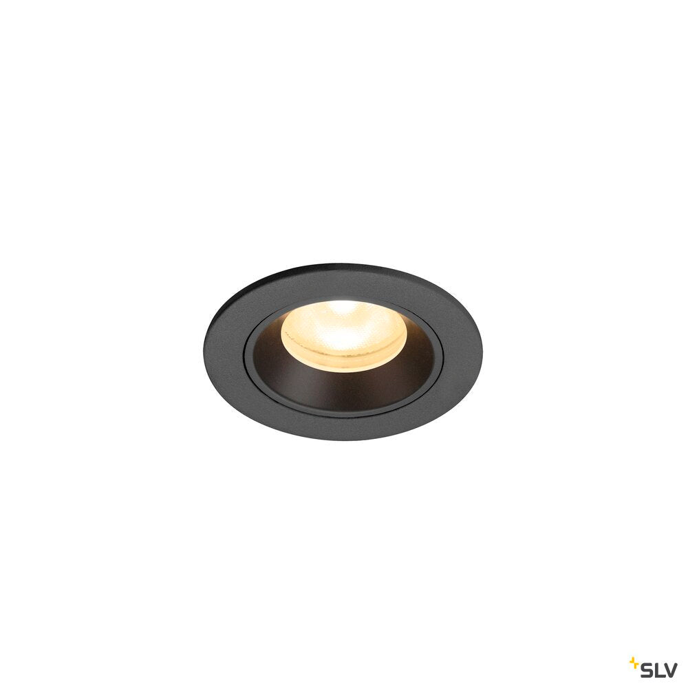 SLV NUMINOS® XS, Recessed ceiling light, 3000 K, 55°, IP20, round, black 1009295