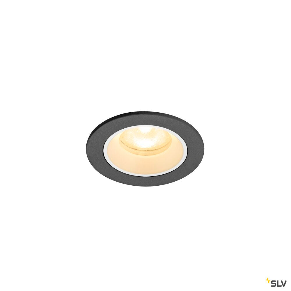 SLV NUMINOS® XS, Recessed ceiling light, 3000 K, 55°, IP20, round, black / white 1009296
