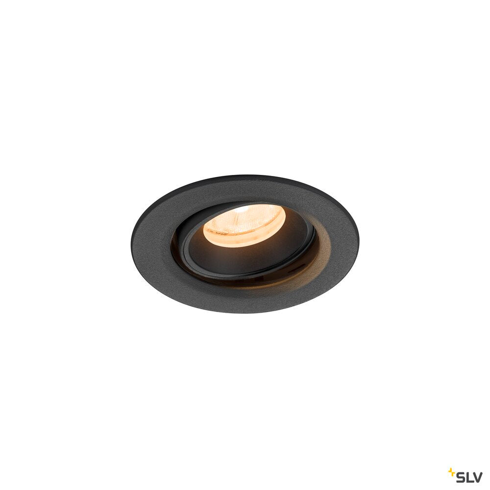 SLV NUMINOS® MOVE XS, Recessed ceiling light, 2700 K, 20°, IP20, round, black 1009325