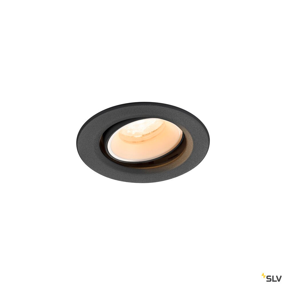 SLV NUMINOS® MOVE XS, Recessed ceiling light, 2700 K, 40°, IP20, round, black / white 1009329
