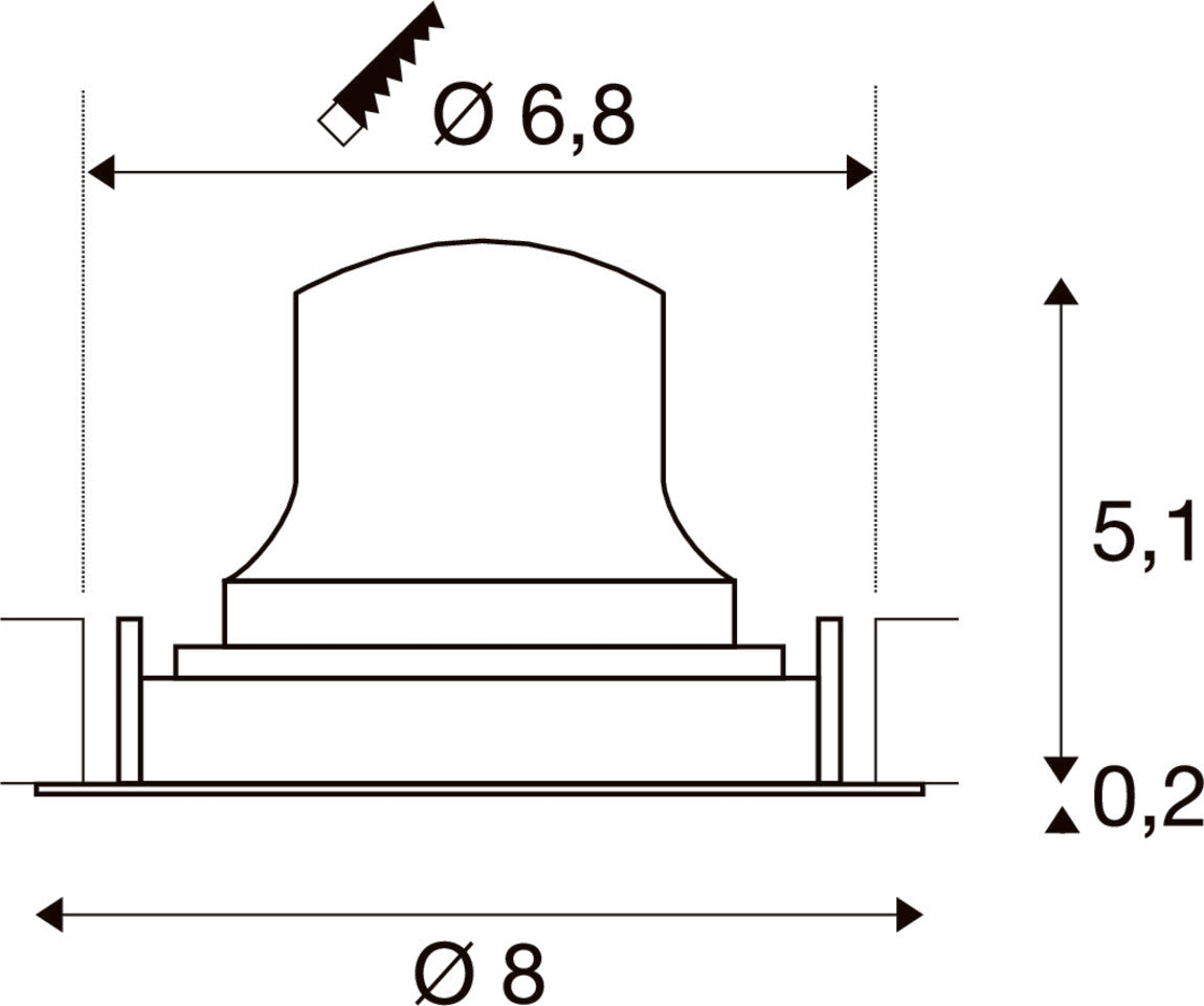 SLV NUMINOS® MOVE XS, Recessed ceiling light, 3000 K, 20°, IP20, round, white 1009353