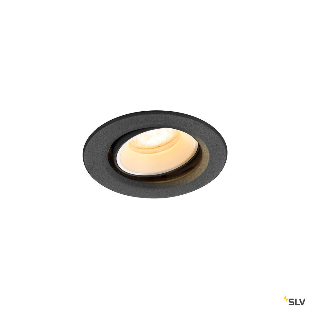 SLV NUMINOS® MOVE XS, Recessed ceiling light, 4000 K, 55°, IP20, round, black / white 1009368