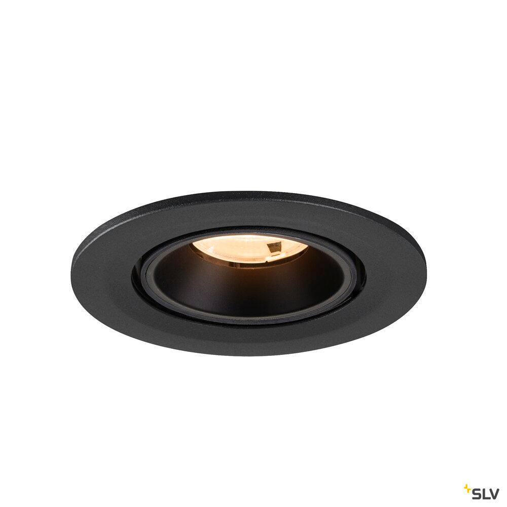 SLV NUMINOS® GIMBLE S, Recessed ceiling light, 2700 K, 20°, IP20, round, black 1009379