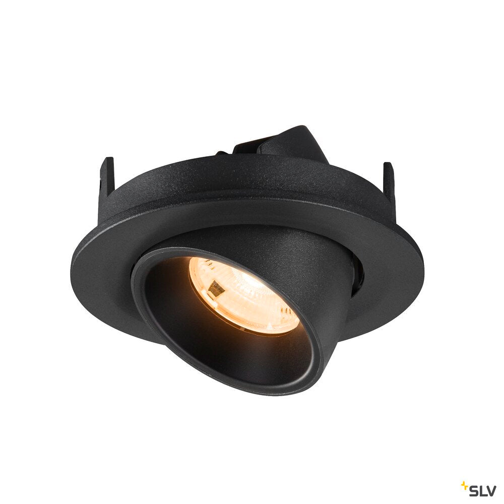 SLV NUMINOS® GIMBLE S, Recessed ceiling light, 2700 K, 20°, IP20, round, black 1009379