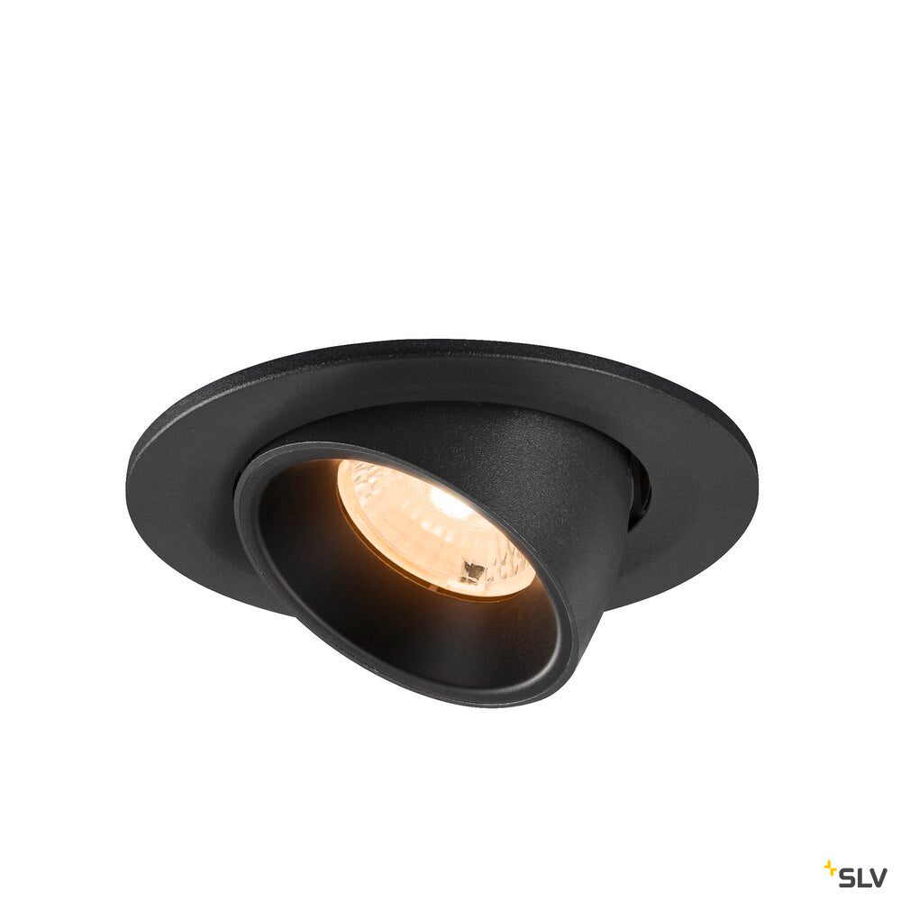 SLV NUMINOS® GIMBLE S, Recessed ceiling light, 2700 K, 40°, IP20, round, black 1009382