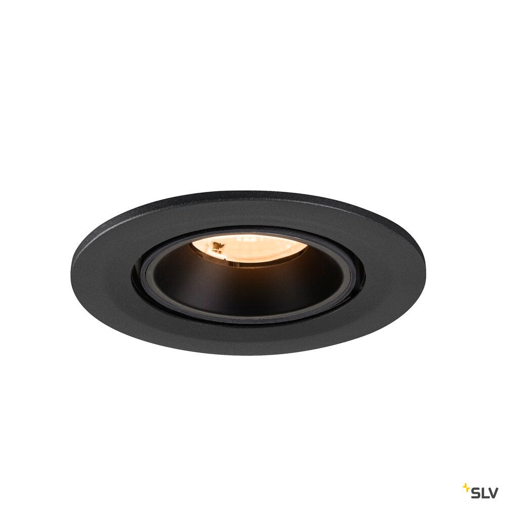 SLV NUMINOS® GIMBLE S, Recessed ceiling light, 2700 K, 40°, IP20, round, black 1009382