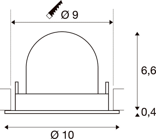 SLV NUMINOS® GIMBLE S, Recessed ceiling light, 2700 K, 40°, IP20, round, black 1009382